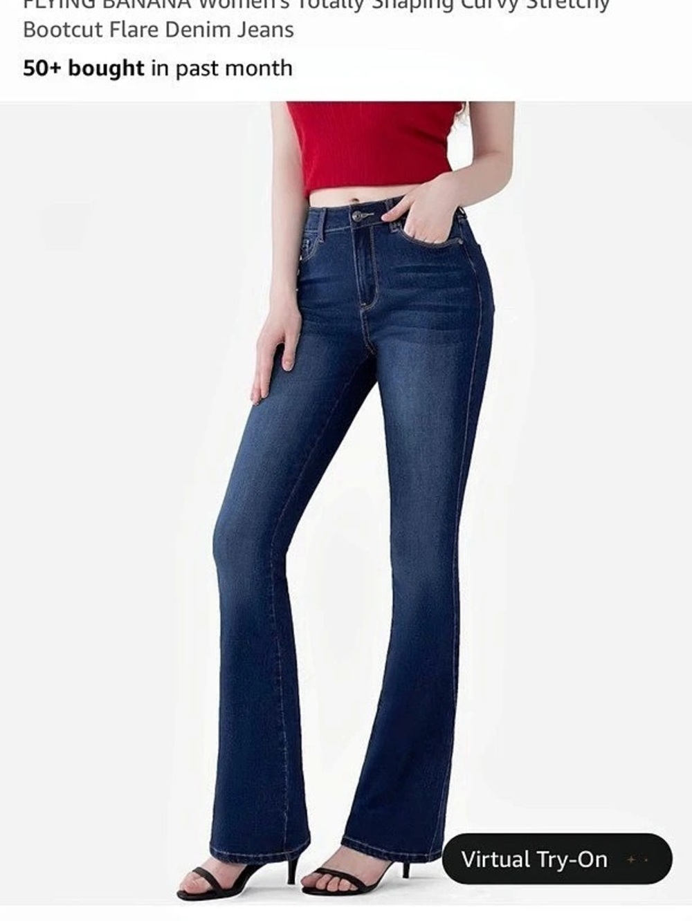 Flying Banana Women's Totally Shaping Curvy Stretchy Bootcut Flare Denim Jeans